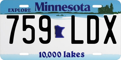 MN license plate 759LDX