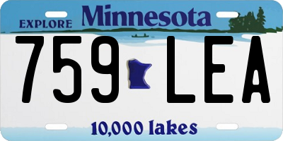 MN license plate 759LEA