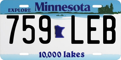 MN license plate 759LEB