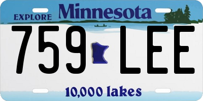 MN license plate 759LEE