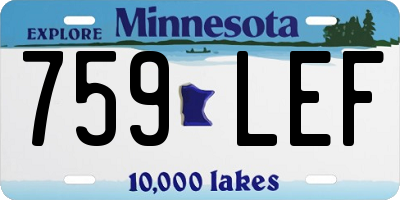 MN license plate 759LEF