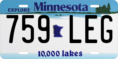 MN license plate 759LEG
