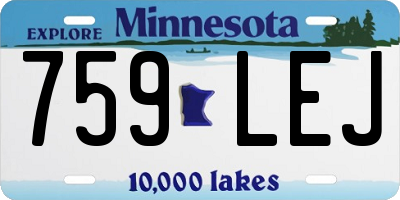 MN license plate 759LEJ