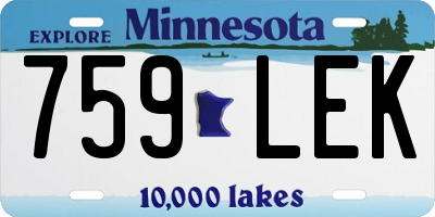 MN license plate 759LEK