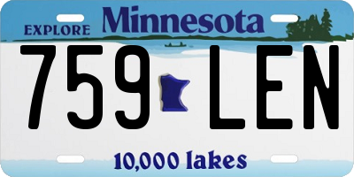 MN license plate 759LEN