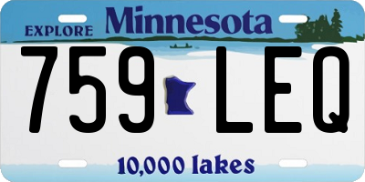 MN license plate 759LEQ