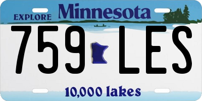 MN license plate 759LES