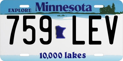 MN license plate 759LEV