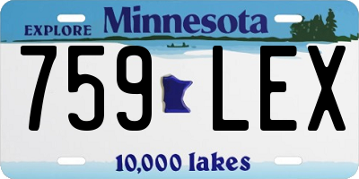 MN license plate 759LEX