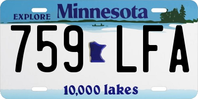 MN license plate 759LFA