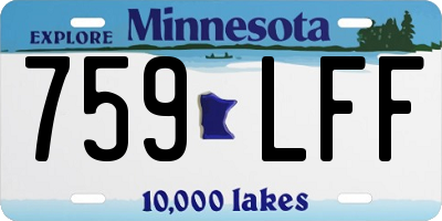 MN license plate 759LFF