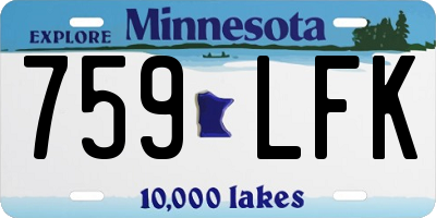 MN license plate 759LFK