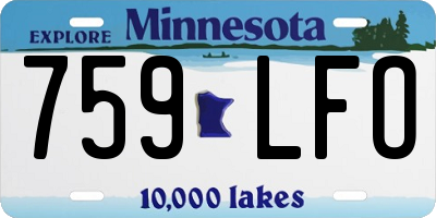 MN license plate 759LFO