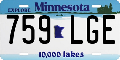 MN license plate 759LGE