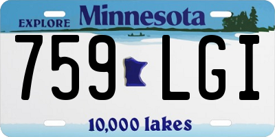 MN license plate 759LGI