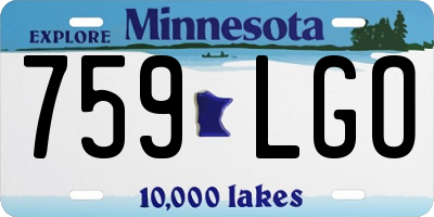MN license plate 759LGO
