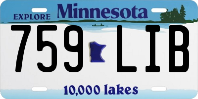 MN license plate 759LIB
