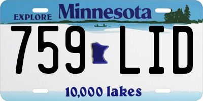 MN license plate 759LID