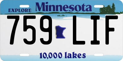 MN license plate 759LIF