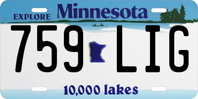 MN license plate 759LIG