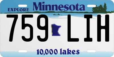 MN license plate 759LIH