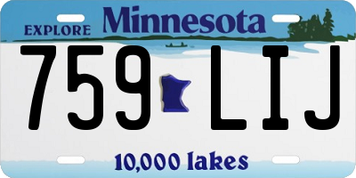 MN license plate 759LIJ