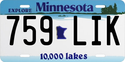 MN license plate 759LIK