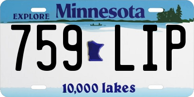 MN license plate 759LIP