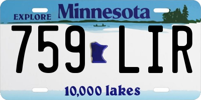MN license plate 759LIR