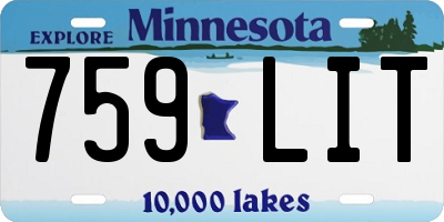 MN license plate 759LIT
