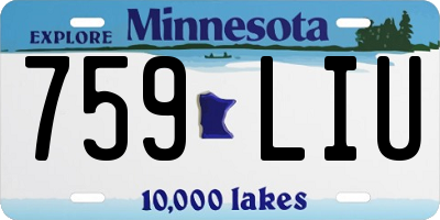 MN license plate 759LIU