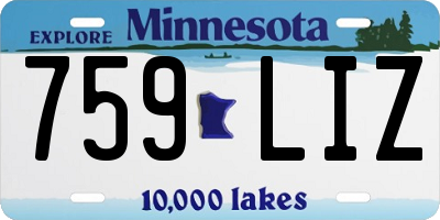 MN license plate 759LIZ