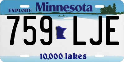 MN license plate 759LJE