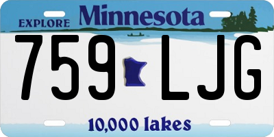 MN license plate 759LJG