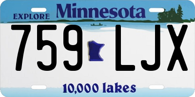 MN license plate 759LJX