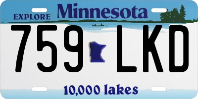 MN license plate 759LKD