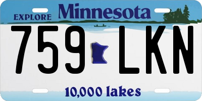 MN license plate 759LKN