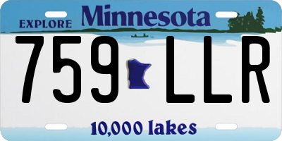 MN license plate 759LLR