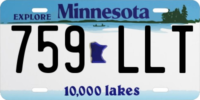 MN license plate 759LLT