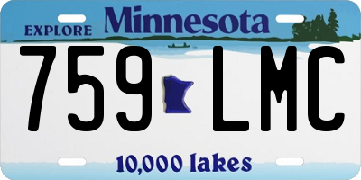 MN license plate 759LMC