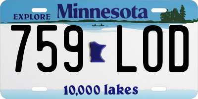 MN license plate 759LOD