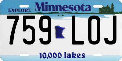 MN license plate 759LOJ