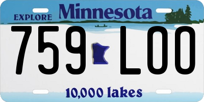 MN license plate 759LOO