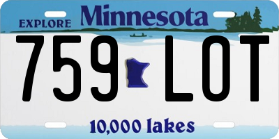 MN license plate 759LOT