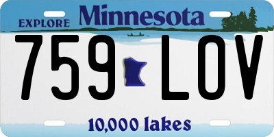 MN license plate 759LOV
