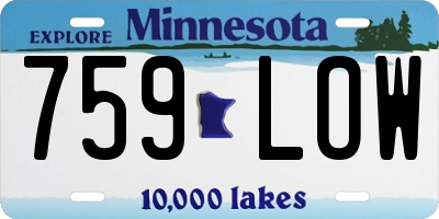 MN license plate 759LOW