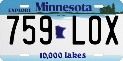 MN license plate 759LOX