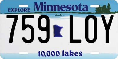 MN license plate 759LOY