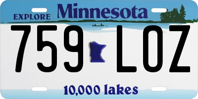 MN license plate 759LOZ