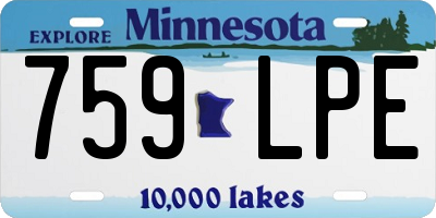 MN license plate 759LPE